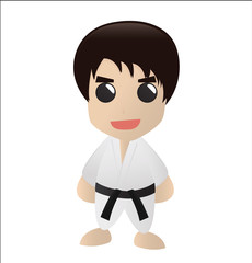 cartoon karate man