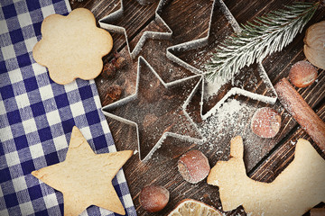 ingredients for baking Christmas cookies