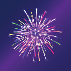 Fireworks on blue background