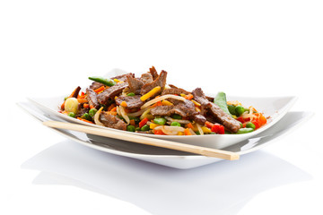 Chinese food - roasted meat and vegetables