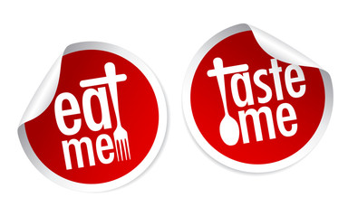 Taste me and Eat me stickers