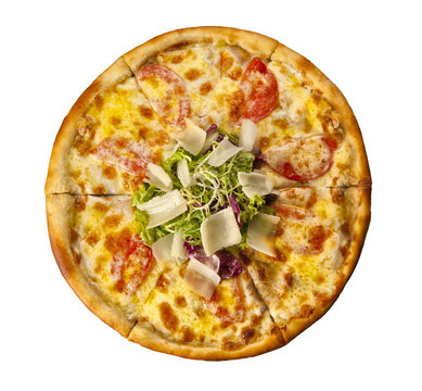 pizza cezar with parmesan and chicken