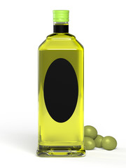 Une bouteille d'huile d'olive