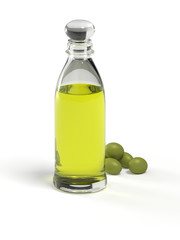 Un flacon d'huile d'olive