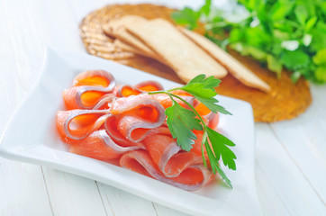 salmon and toasts