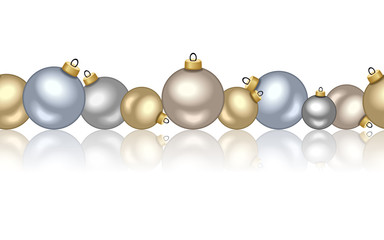 Horizontal seamless background with Christmas balls.