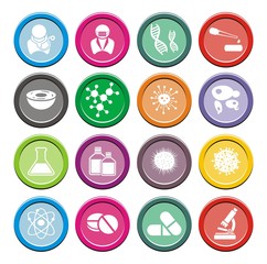 biotechnology round icon sets