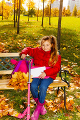 Girl on bench after school