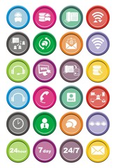 call center round icon sets