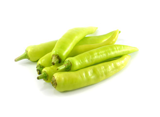 Green Pepper on white background