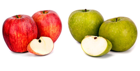 Green and red apple