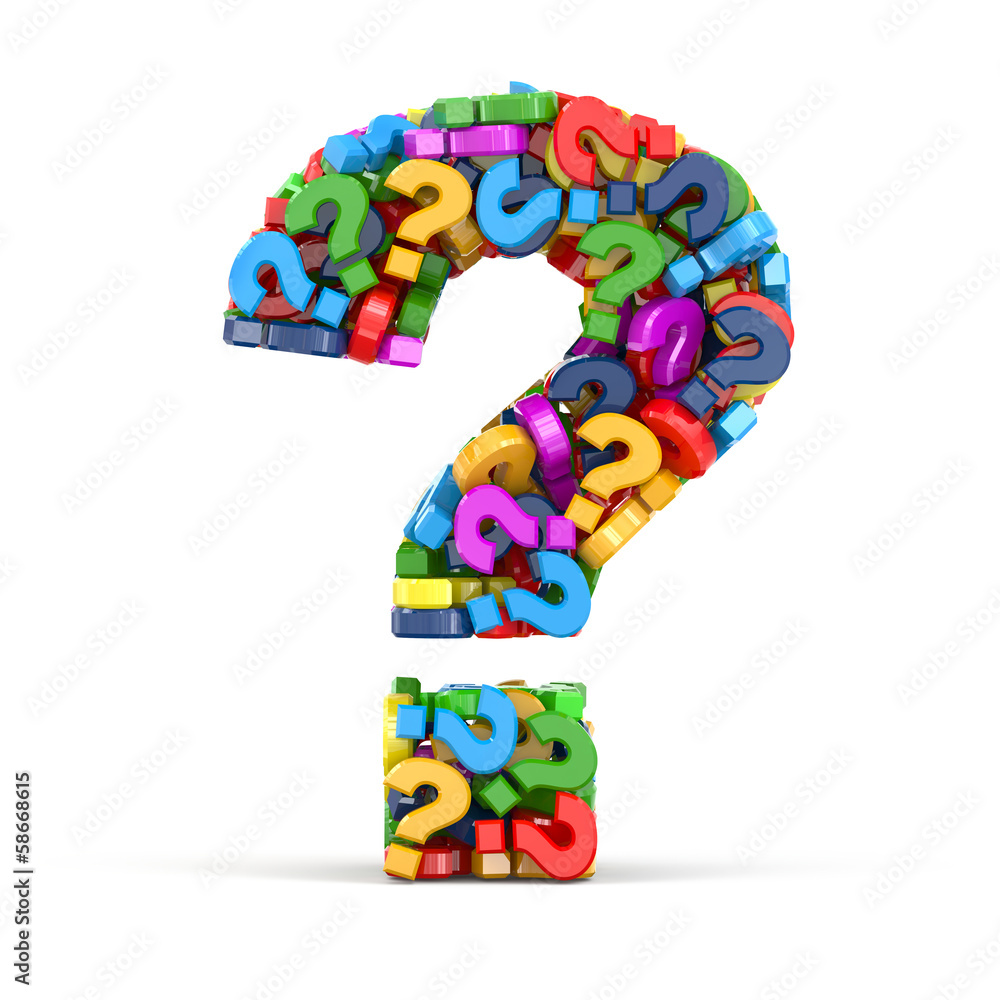 Poster question symbol on white isolated background. three-dimensional
