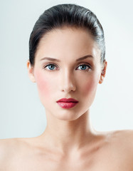 Fototapeta premium Beautiful Girl face. Perfect skin