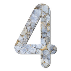 Font stone wall texture numeric 4