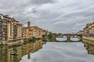 Naklejka premium Florence view from Ponte Vecchio