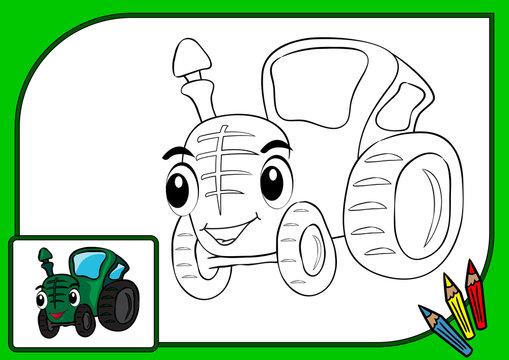 Coloring book tractor
