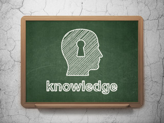 Education concept: Head With Keyhole and Knowledge