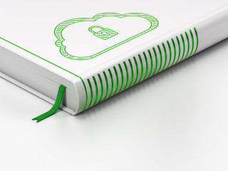 Cloud technology concept: closed book, Cloud With Padlock