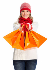 Woman with shopping bags