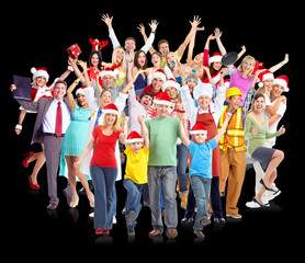 Happy Christmas people group.