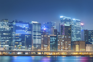 Fototapeta na wymiar Hong Kong Harbor at night