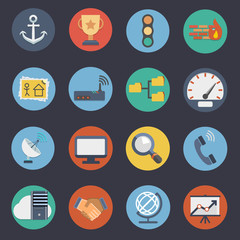 Flat Icons for Web and Applications Set 3.FTP & Hosting Icons