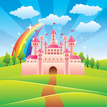 Fairy tale castle vector illustration