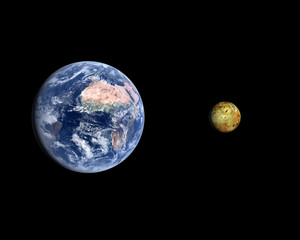 Obraz na płótnie Canvas Io and Earth