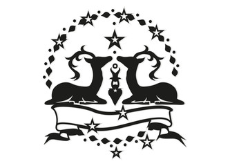 Hirsche und Sterne