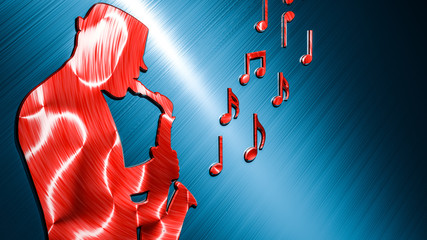Saxophonist Background Red - Blue