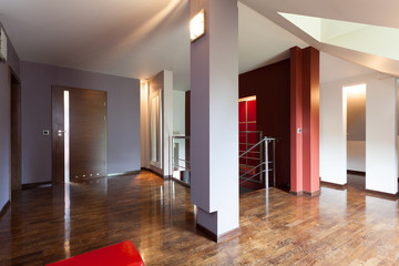 Corridor with wooden floor