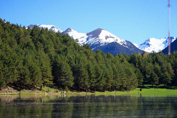 Engolasters lake in the Pyrenees, Andorra.