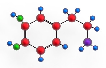 Obraz premium Molecule of dopamine