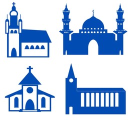 Edifices religieux en 4 icônes