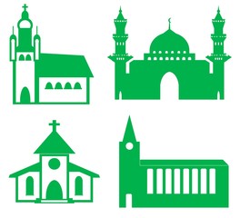 Edifices religieux en 4 icônes