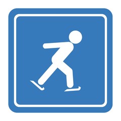 Patineur sur glace dans un panneau