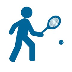 Joueur de tennis bleu