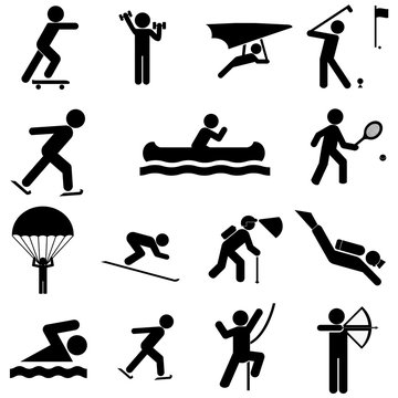 Sports et loisirs en 16 ic&ocirc;nes