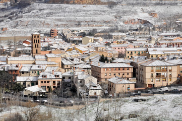 Segovia in a snowy day (Spain)