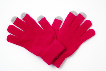 colored knitted gloves
