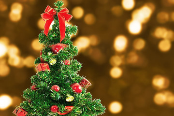 Christmas tree on bokeh