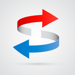 vector 3d red and blue arrows
