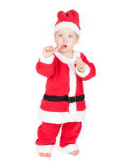 Baby santa with candy cane