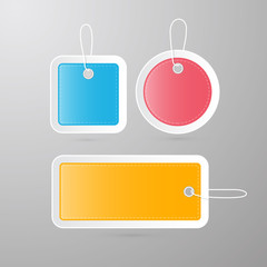 empty vector labels, tags, stickers with strings