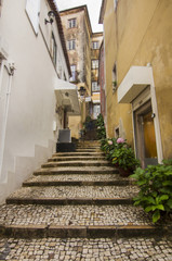 Beautiful view of the streets of Sintra town, Portugal.