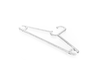 Blue clothes hangers isolated on a white background