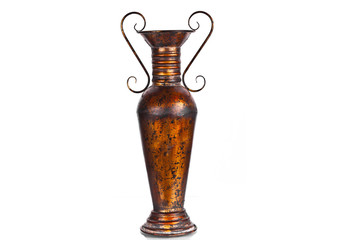 Ancient bronze vase isolated with clipping path included