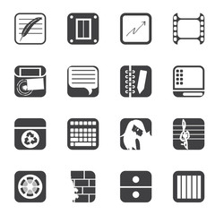 Silhouette Business, Office and Mobile phone icons