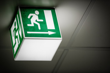 Exit sign on the wall