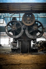 Large industrial hall with cogs